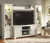 Bellaby Whitewash Entertainment Center LG TV Stand, 2 Piers & Bridge