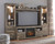 Trinell Entertainment Center LG TV Stand, 2 Tall Piers, Bridge with Fireplace Insert Infrared