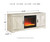 Bellaby Whitewash LG TV Stand with Fireplace Insert Glass/Stone