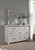 Brashland White 7 Pc. Dresser, Mirror, King Panel Bed & 2 Nightstands