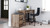 Arlenbry Gray Home Office Desk & Swivel Desk Chair