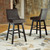 Tallenger Dark Gray Tall Upholstered Swivel Barstool(2/CN)