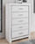 Altyra White 6 Pc. Dresser, Mirror, Chest, King Panel Bed