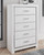 Altyra White Five Drawer Chest