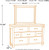 Brashland White 5 Pc. Dresser, Mirror, Queen Panel Bed with Bench Footboard