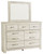 Bellaby Whitewash 7 Pc. Dresser, Mirror, Chest, Queen Panel Headboard with Bolt on Bed Frame, 2 Nightstands