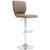 Pollzen Taupe Tall Upholstered Swivel Barstool