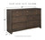 Brueban Rich Brown 6 Pc. Dresser, Mirror, Chest, California King Panel Bed with 2 Storage Drawers