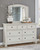 Robbinsdale Antique White 6 Pc. Dresser, Mirror, Chest, King Panel Bed