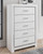 Altyra White 6 Pc. Dresser, Mirror, Chest, Queen Panel Bookcase Bed