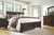 Porter Rustic Brown 6 Pc. Dresser, Mirror, Queen Sleigh Bed with 2 Storage Drawers, Nightstand