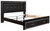 Kaydell Black King Upholstered Panel Bed with 2 Storage Drawers