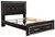 Kaydell Black Queen Upholstered Panel Bed with 2 Storage Drawers