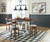 Valebeck White/Brown 5 Pc. Rectangular Dining Room Counter Table, 4 Upholstered Swivel Barstools