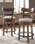 Valebeck White/Brown 5 Pc. Rectangular Dining Room Counter Table, 4 Upholstered Swivel Barstools