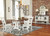 Valebeck White/Brown 6 Pc. Rectangular Dining Room Table, 4 Upholstered Side Chairs, Server