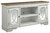 Realyn Chipped White XL TV Stand w/Fireplace Option