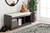 Yarlow Dark Gray Bench With 3 Open Storages