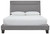 Adelloni Gray Queen Upholstered Hdbd/ftbd/roll Slats Button Tufting