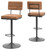 Strumford Brown/black Tall Swivel Barstool (2/cn) With Cushioned Back