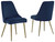 Wynora Blue/gold Finish Dining Upholstered Side Chair (2/cn)