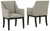 Burkhaus Dark Brown Dining Upholstered Arm Chair (2/cn)