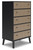 Charlang Black/gray Five Drawer Chest