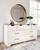 Vaibryn White / Brown / Beige Six Drawer Dresser Vinyl-wrapped