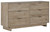 Oliah Beige Six Drawer Dresser 31'' Height