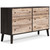 Piperton Brown / Black Six Drawer Dresser Vinyl-wrapped