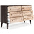 Piperton Brown / Black Six Drawer Dresser Vinyl-wrapped