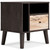 Piperton Brown / Black One Drawer Night Stand Vinyl-wrapped