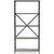 Bayflynn White/black Bookcase 5 Fixed Shelves