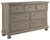 Lettner Light Gray California King Sleigh Bed 8 Pc. Dresser, Mirror, Chest, Cal King Bed, 2 Nightstands