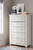 Grantoni White 7 Pc. Dresser, Mirror, Chest, King Panel Bed