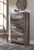 Derekson Multi Gray King Panel Bed With 4 Storage Drawers 8 Pc. Dresser, Mirror, Chest, King Bed