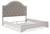 Brollyn White / Brown / Beige King Upholstered Panel Bed