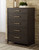 Burkhaus Brown Five Drawer Chest