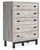 Vessalli Black / Gray Five Drawer Wide Chest