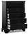 Chylanta Black Five Drawer Chest