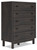 Toretto Charcoal Five Drawer Wide Chest