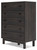 Toretto Charcoal Five Drawer Wide Chest