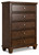 Danabrin Brown Five Drawer Chest