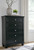 Lanolee Black Five Drawer Chest