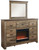 Trinell Brown Dresser And Mirror With Fireplace