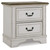 Brollyn White / Brown / Beige Two Drawer Night Stand