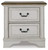 Brollyn White / Brown / Beige Two Drawer Night Stand