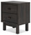 Toretto Charcoal Two Drawer Night Stand