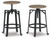 Lesterton Light Brown / Black Swivel Stool (Set of 2)