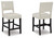 Leektree Ivory / Brown Upholstered Barstool (Set of 2)